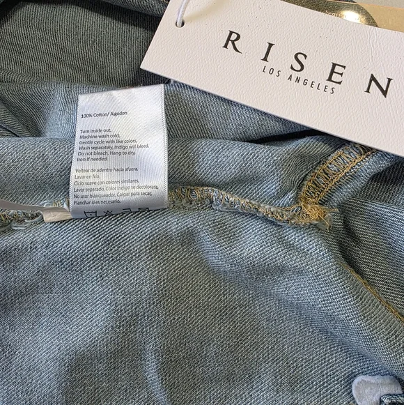 RISEN NWT Medium Wash Short Denim Jacket • Boxy Spring Layer • Size Small - Picture 9 of 9